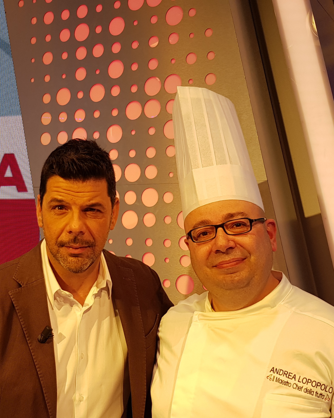 Andrea Lopopolo con Salvo Sottile negli studi Rai Tre